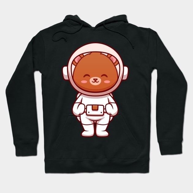 Astronaut Bear Astronaut Cartoon Hoodie by Catalyst Labs